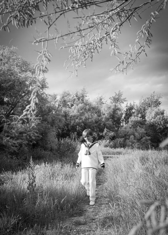 Sesión de fotos de comunión en exteriores.