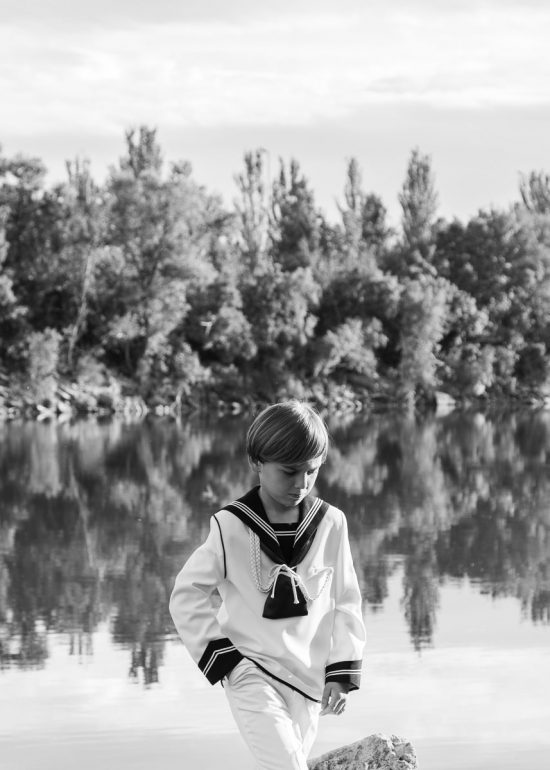 Sesión de fotos de comunión en exteriores.