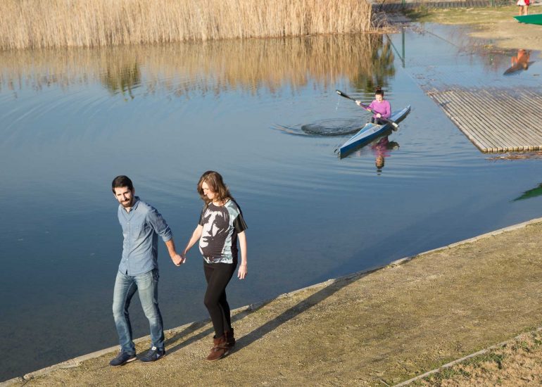 Reportaje embarazo en exteriores.