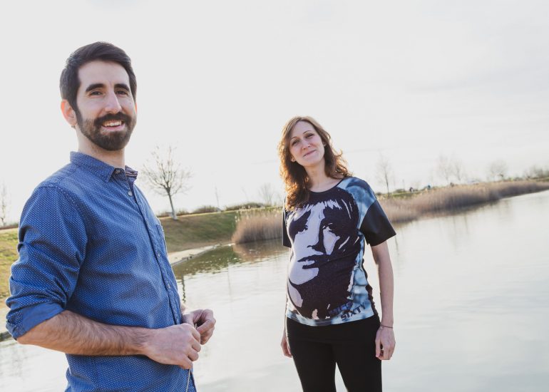 Reportaje embarazo en exteriores.